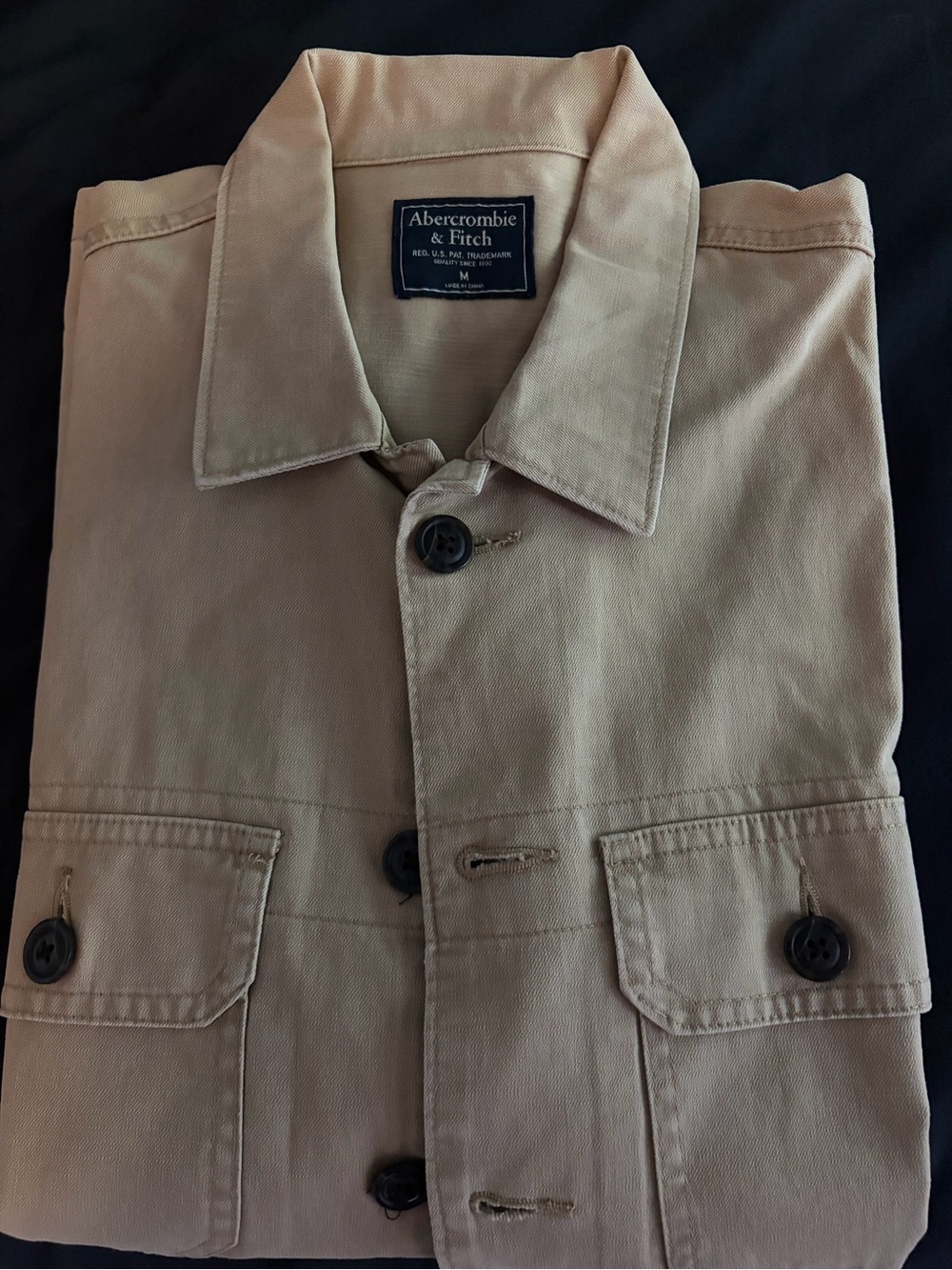 Abercrombie & Fitch Men's Beige Cotton Shirt Jacket